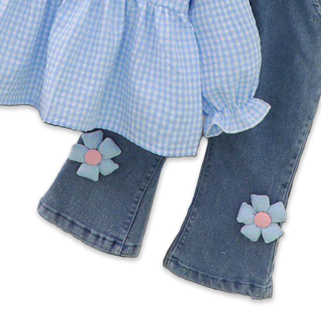 GIRL'S FLORAL TOP AND JEANS SET